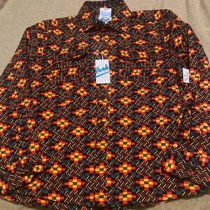 fresh prints of bel air LS shirt Fun African Rasta Print Red Yellow Green Mens S